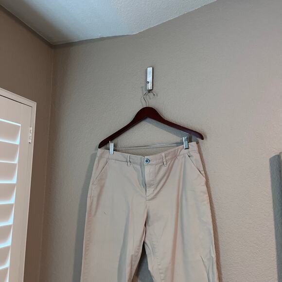 Garnet Hill Organic Cotton Straight Leg Khaki Chino Pant Tan Beige 12 - Picture 5 of 9